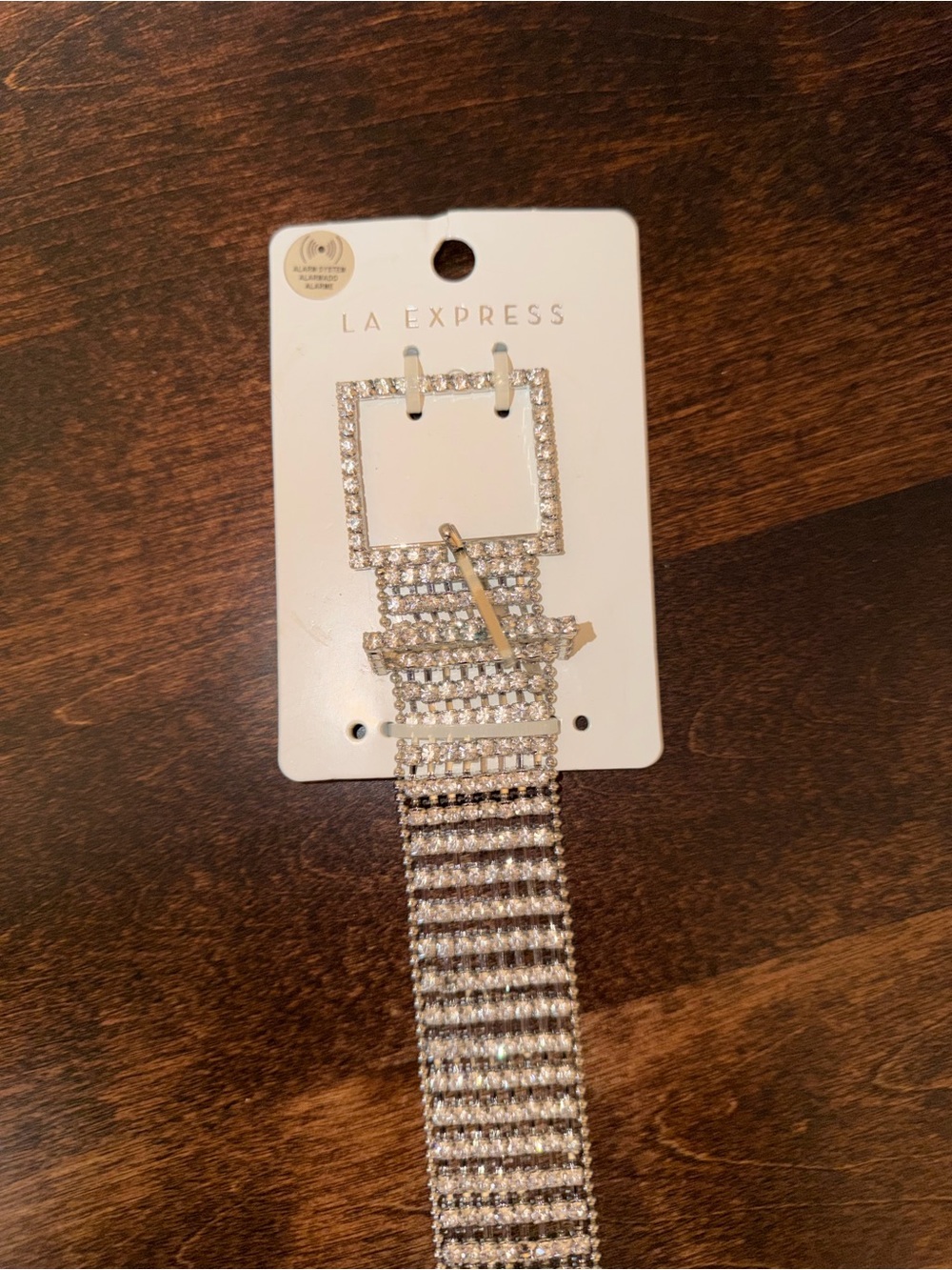 Express Crystal-Embellished Silver-Tone Belt